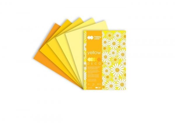 Blok Deco Yellow A4, 170g, 20 listov, 5 farieb – žlté odtiene